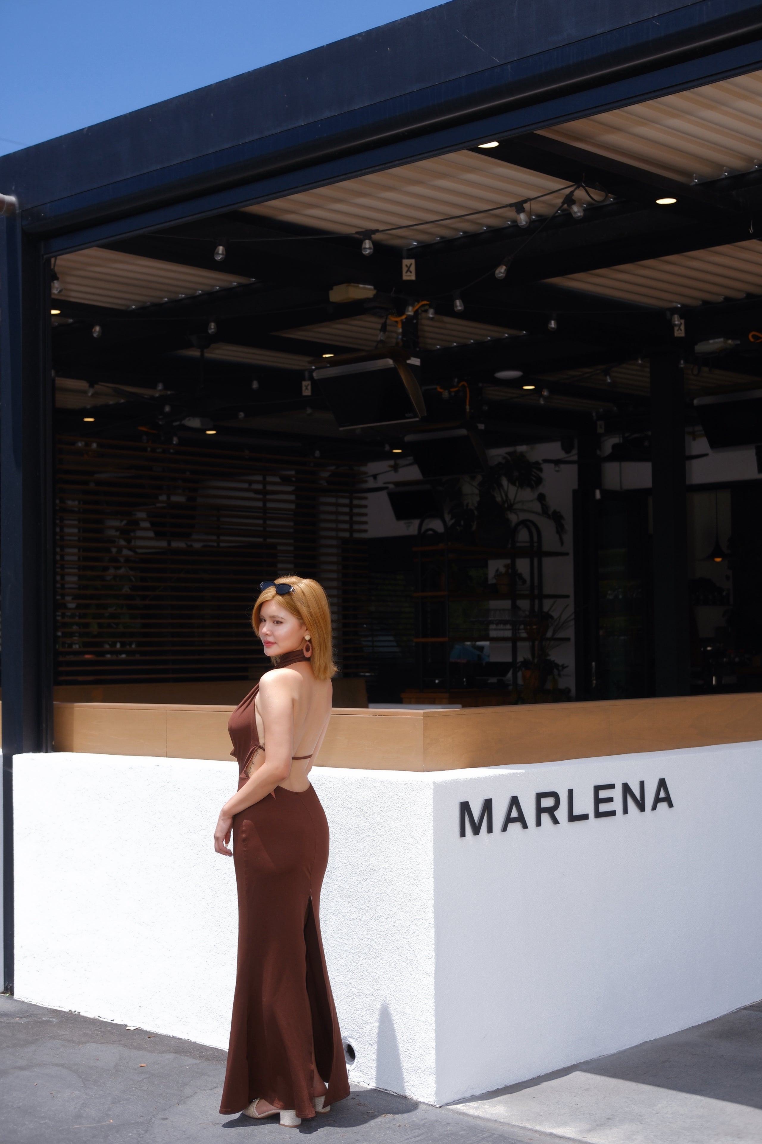Terra Allure | Draped Halter Cut-Out Maxi