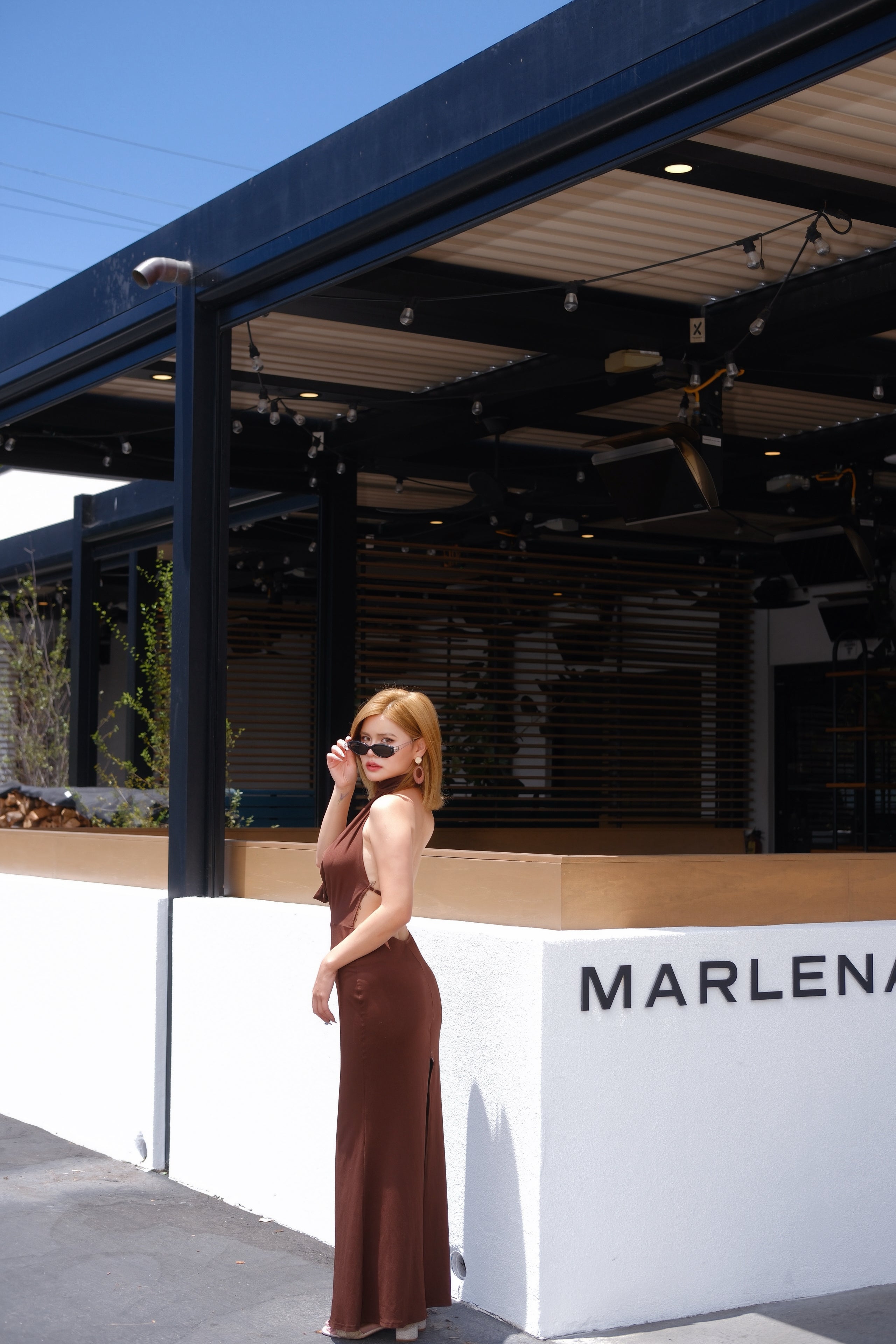 Terra Allure | Draped Halter Cut-Out Maxi