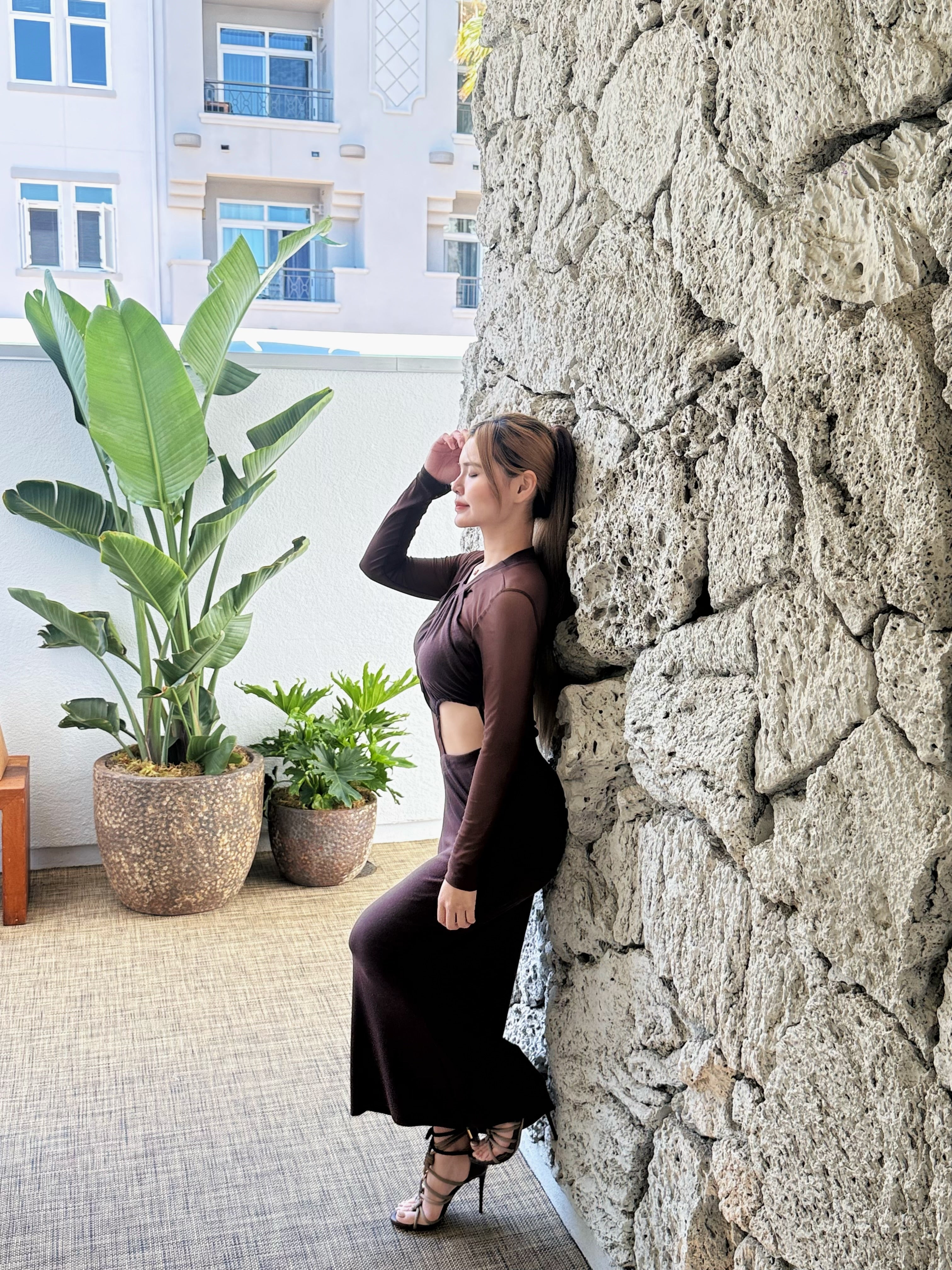 Sienna Allur | Mesh Cut-Out Maxi Dress