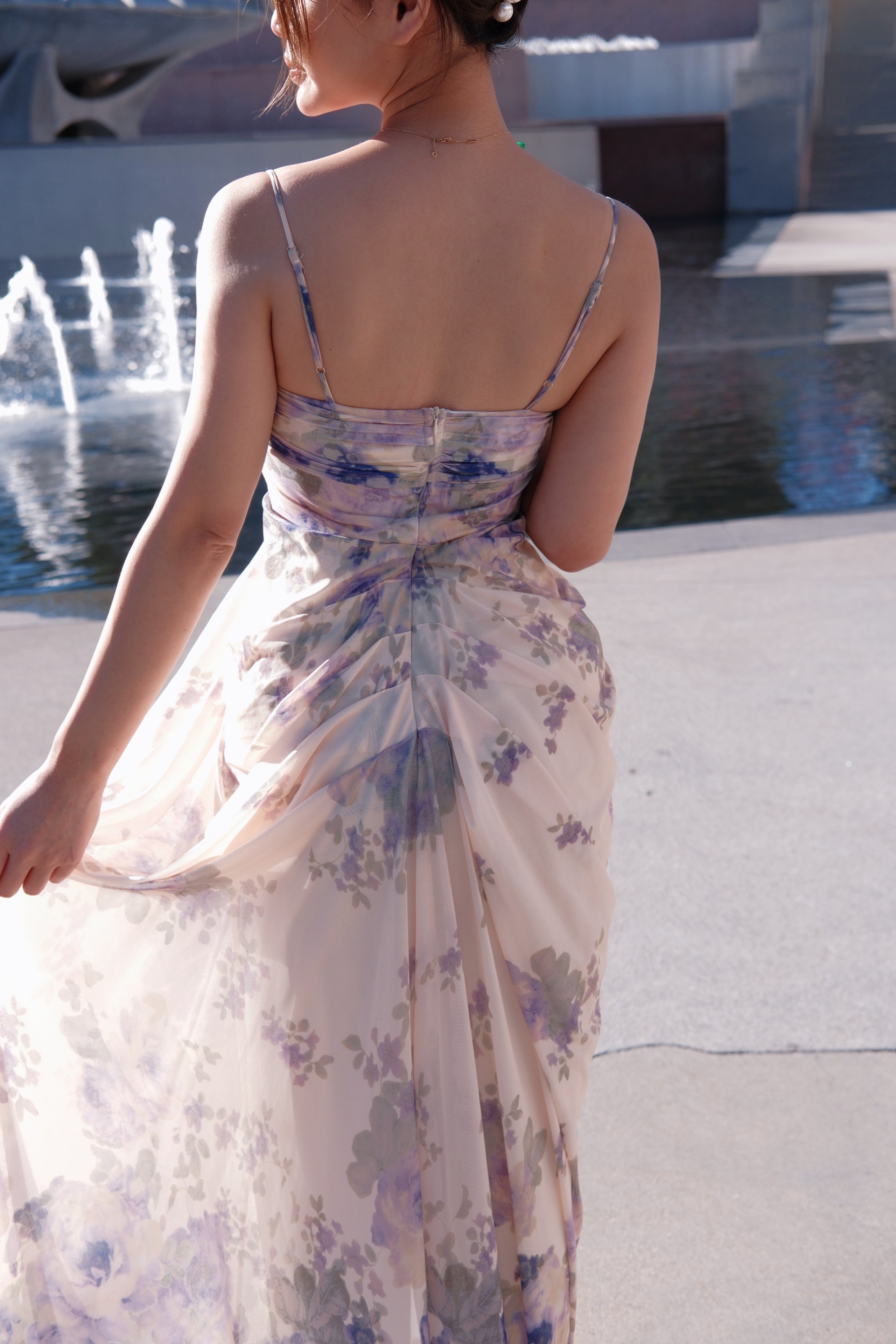 Floral Whispers｜Purple Haze Chiffon Maxi