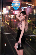Midnight Muse | Leopard Backless Velvet Mini Dress
